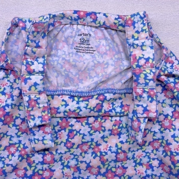 🟢 Carters Floral Bow Tank Top Baby 12 month - Picture 3 of 5